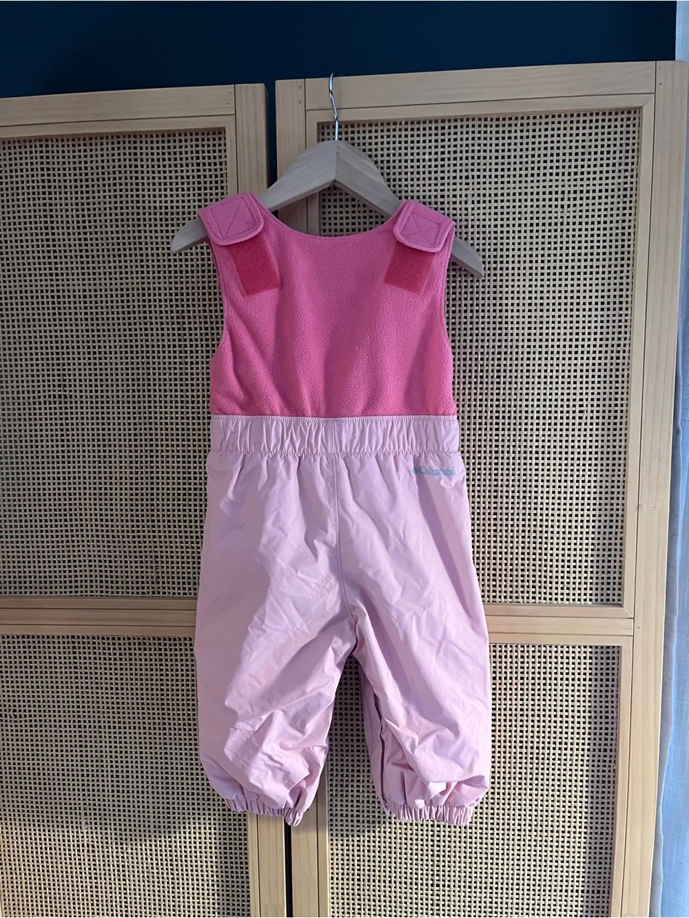 Columbia 12-18M Pink Two-Tone Kids Waterproof & Fleece Overalls